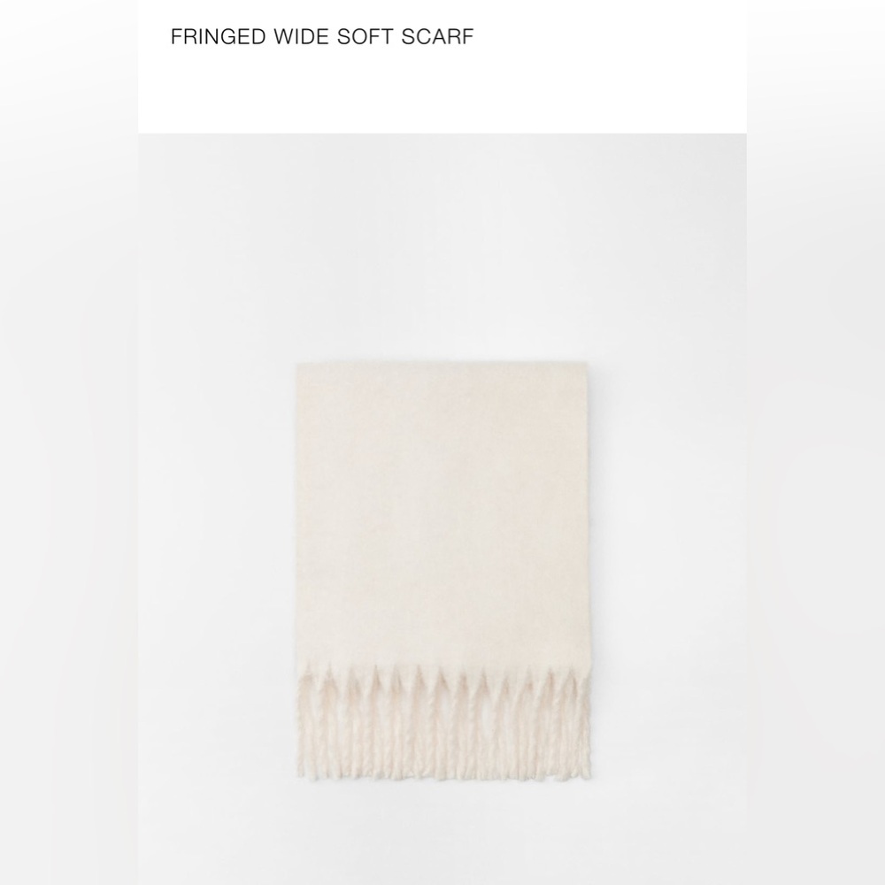 Elegant Cream Fringed Scarf
